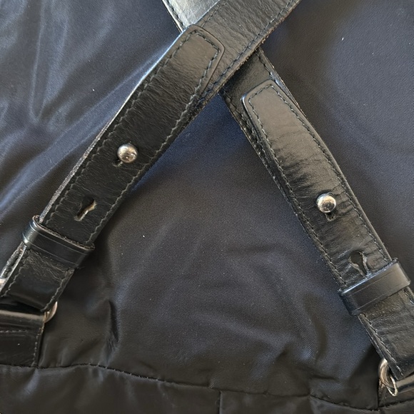 Prada Made in Italy Nylon Whipstitch Leather Trim Backpack Black - Picture 16 of 16